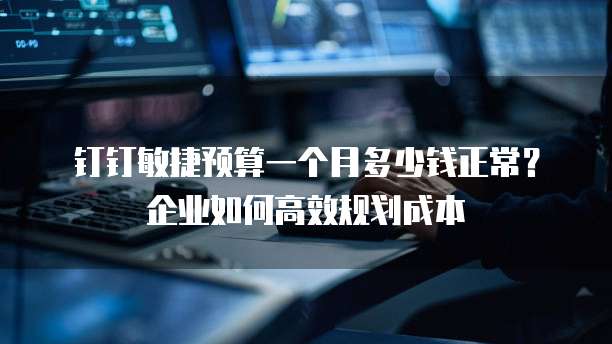 钉钉敏捷预算一个月多少钱正常？企业如何高效规划成本