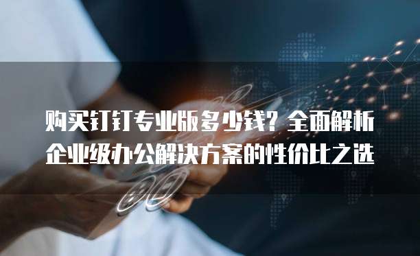 购买钉钉专业版多少钱？全面解析企业级办公解决方案的性价比之选