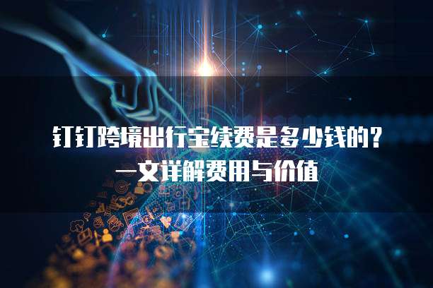 钉钉跨境出行宝续费是多少钱的？一文详解费用与价值