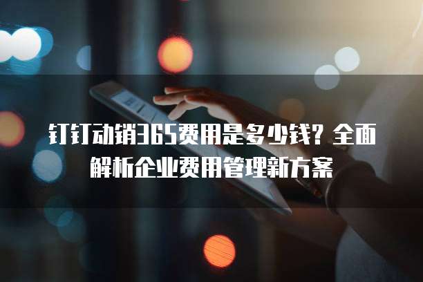 钉钉动销365费用是多少钱？全面解析企业费用管理新方案