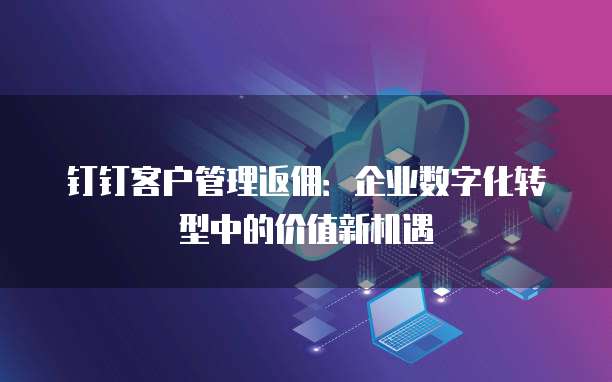 钉钉客户管理返佣:企业数字化转型中的价值新机遇