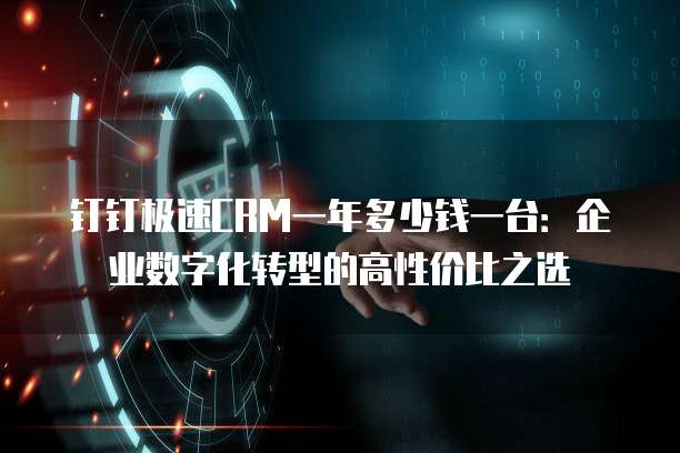 钉钉极速CRM一年多少钱一台：企业数字化转型的高性价比之选