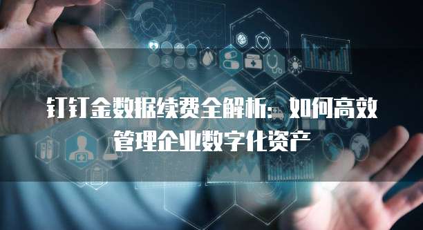 钉钉金数据续费全解析:如何高效管理企业数字化资产
