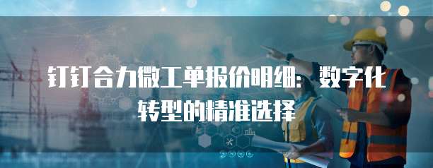 钉钉合力微工单报价明细:数字化转型的精准选择