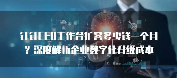 钉钉CEO工作台扩容多少钱一个月?深度解析企业数字化升级成本