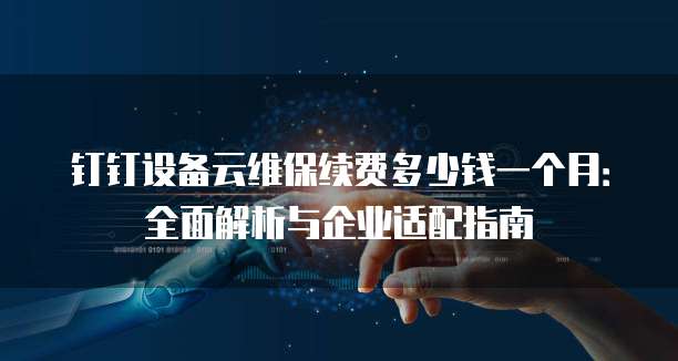 钉钉设备云维保续费多少钱一个月：全面解析与企业适配指南