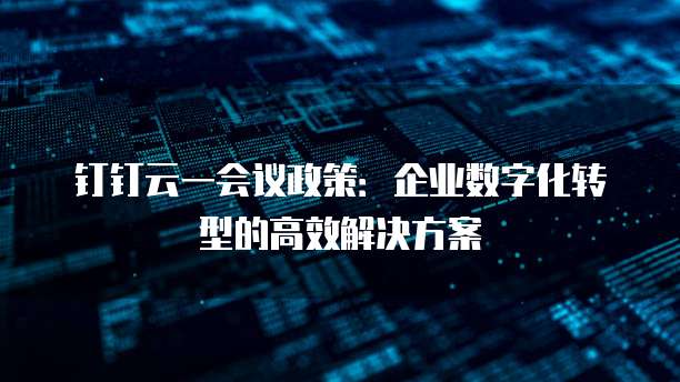 钉钉云一会议政策：企业数字化转型的高效解决方案