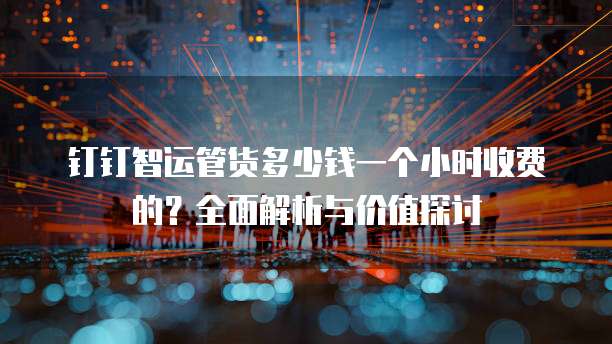 钉钉智运管货多少钱一个小时收费的?全面解析与价值探讨