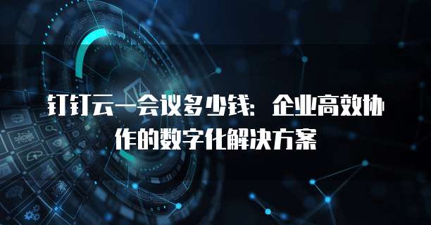 钉钉云一会议多少钱:企业高效协作的数字化解决方案