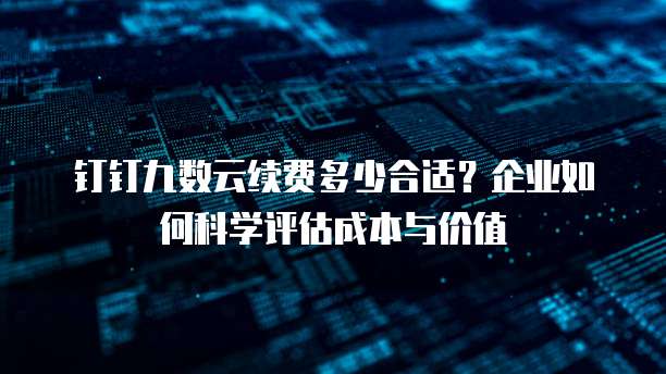 钉钉九数云续费多少合适?企业如何科学评估成本与价值