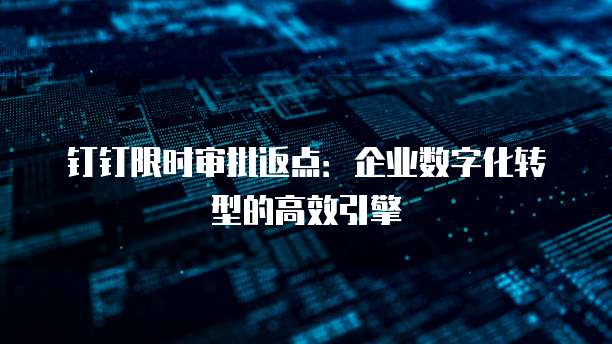 钉钉限时审批返点：企业数字化转型的高效引擎