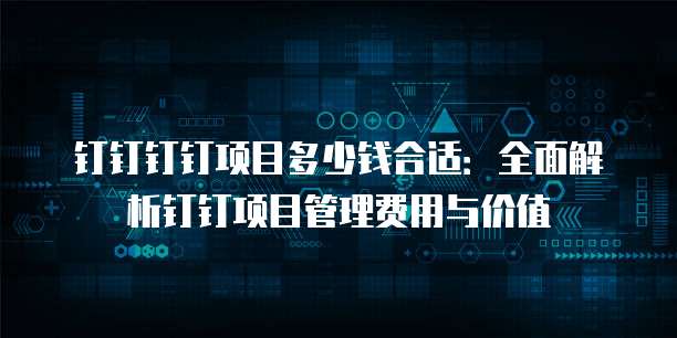 钉钉钉钉项目多少钱合适：全面解析钉钉项目管理费用与价值
