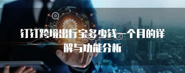 钉钉跨境出行宝多少钱一个月的详解与功能分析