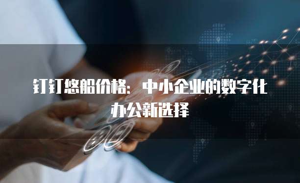 钉钉悠船价格:中小企业的数字化办公新选择
