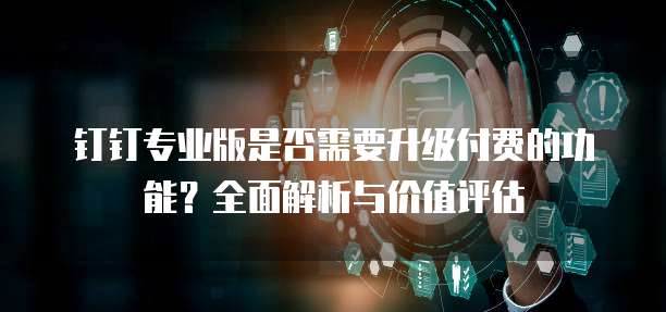 钉钉专业版是否需要升级付费的功能?全面解析与价值评估