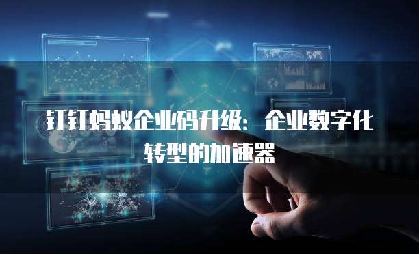 钉钉蚂蚁企业码升级:企业数字化转型的加速器