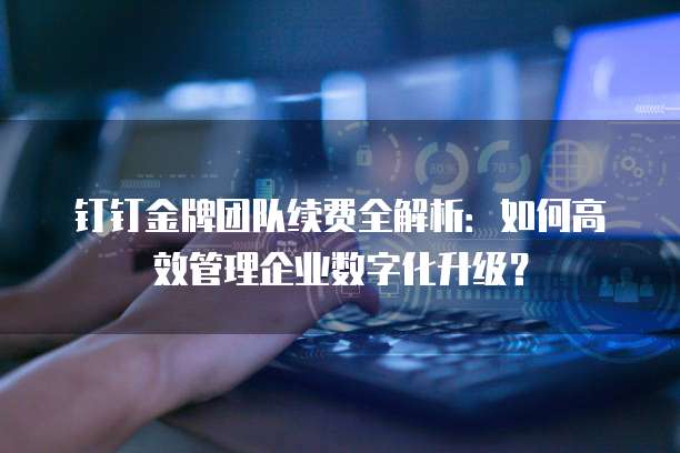 钉钉金牌团队续费全解析：如何高效管理企业数字化升级？