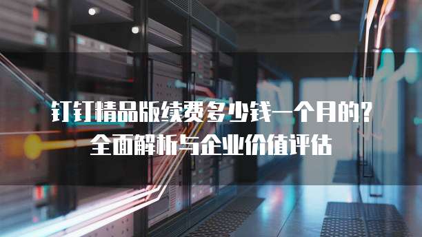钉钉精品版续费多少钱一个月的？全面解析与企业价值评估