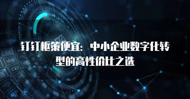 钉钉枢策便宜:中小企业数字化转型的高性价比之选