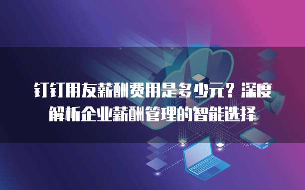 钉钉用友薪酬费用是多少元？深度解析企业薪酬管理的智能选择