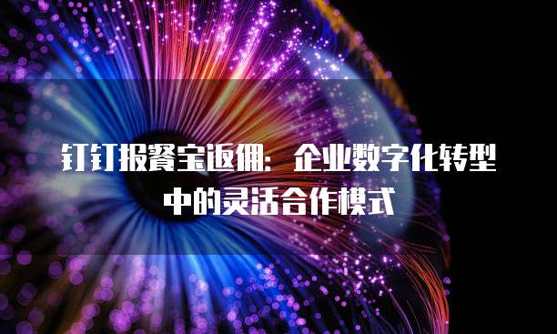 钉钉报餐宝返佣:企业数字化转型中的灵活合作模式