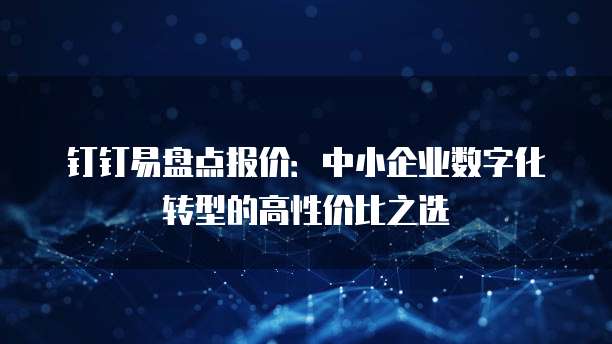 钉钉易盘点报价：中小企业数字化转型的高性价比之选