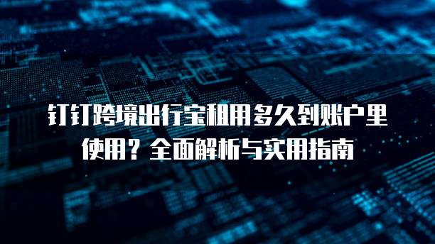钉钉跨境出行宝租用多久到账户里使用?全面解析与实用指南