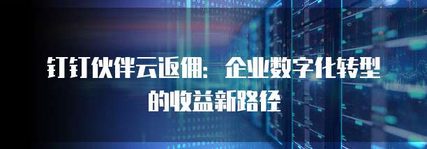 钉钉伙伴云返佣：企业数字化转型的收益新路径