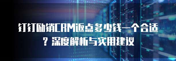 钉钉励销CRM返点多少钱一个合适?深度解析与实用建议