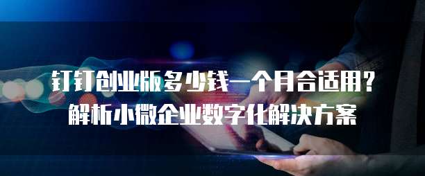钉钉创业版多少钱一个月合适用?解析小微企业数字化解决方案