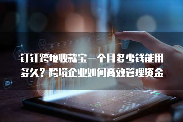 钉钉跨境收款宝一个月多少钱能用多久？跨境企业如何高效管理资金