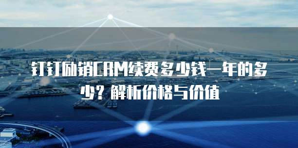 钉钉励销CRM续费多少钱一年的多少？解析价格与价值