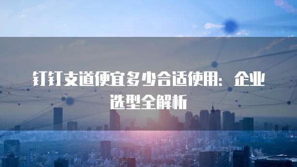 钉钉支道便宜多少合适使用:企业选型全解析