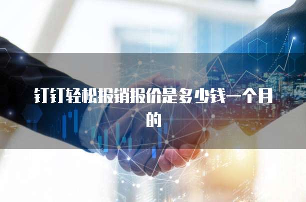 钉钉轻松报销报价是多少钱一个月的