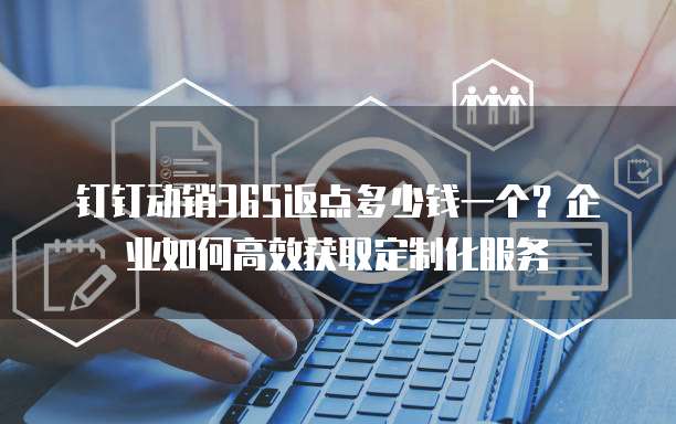 钉钉动销365返点多少钱一个?企业如何高效获取定制化服务