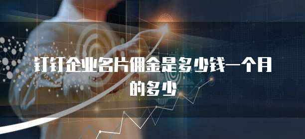 钉钉企业名片佣金是多少钱一个月的多少