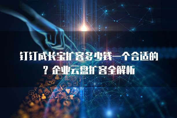 钉钉成长宝扩容多少钱一个合适的？企业云盘扩容全解析