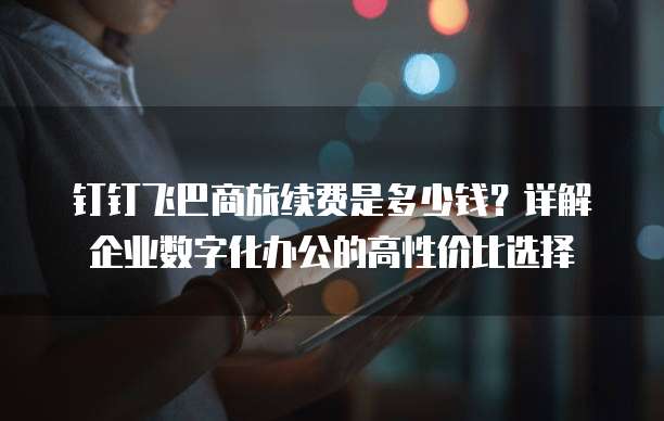 钉钉飞巴商旅续费是多少钱?详解企业数字化办公的高性价比选择