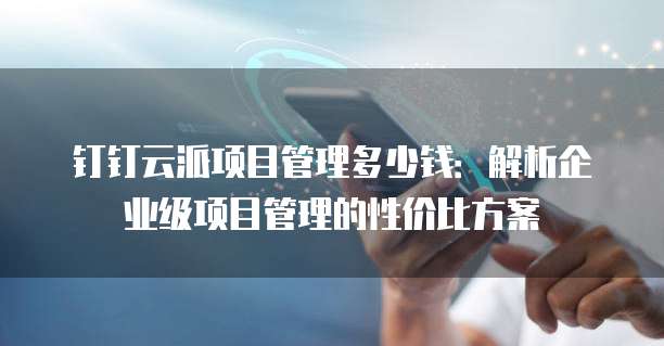 钉钉云派项目管理多少钱:解析企业级项目管理的性价比方案