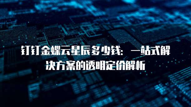 钉钉金蝶云星辰多少钱:一站式解决方案的透明定价解析