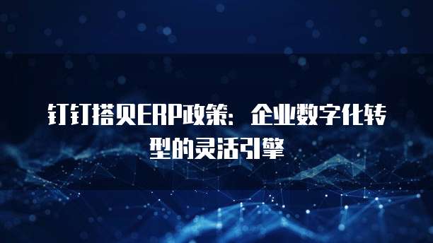 钉钉搭贝ERP政策:企业数字化转型的灵活引擎