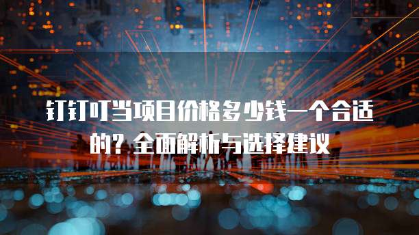 钉钉叮当项目价格多少钱一个合适的?全面解析与选择建议