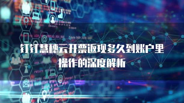 钉钉慧穗云开票返现多久到账户里操作的深度解析