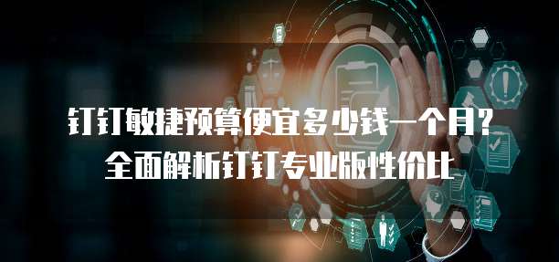 钉钉敏捷预算便宜多少钱一个月？全面解析钉钉专业版性价比
