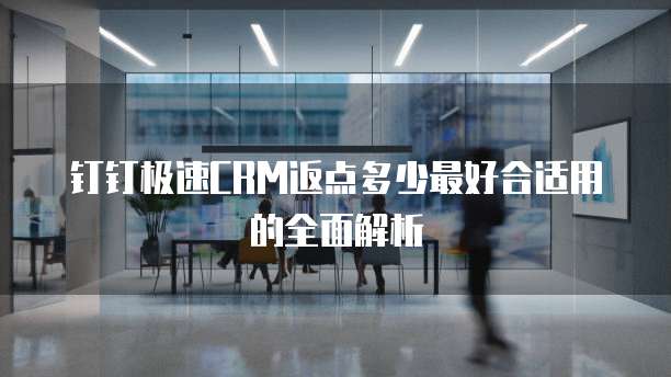 钉钉极速CRM返点多少最好合适用的全面解析