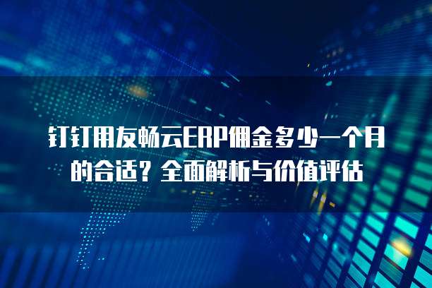 钉钉用友畅云ERP佣金多少一个月的合适?全面解析与价值评估