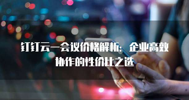 钉钉云一会议价格解析:企业高效协作的性价比之选