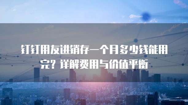 钉钉用友进销存一个月多少钱能用完？详解费用与价值平衡