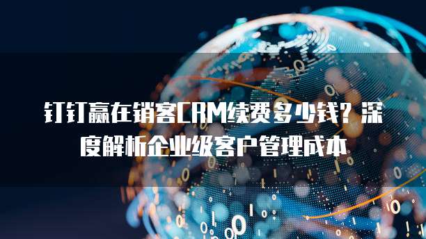 钉钉赢在销客CRM续费多少钱?深度解析企业级客户管理成本