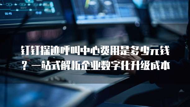 钉钉探迹呼叫中心费用是多少元钱?一站式解析企业数字化升级成本